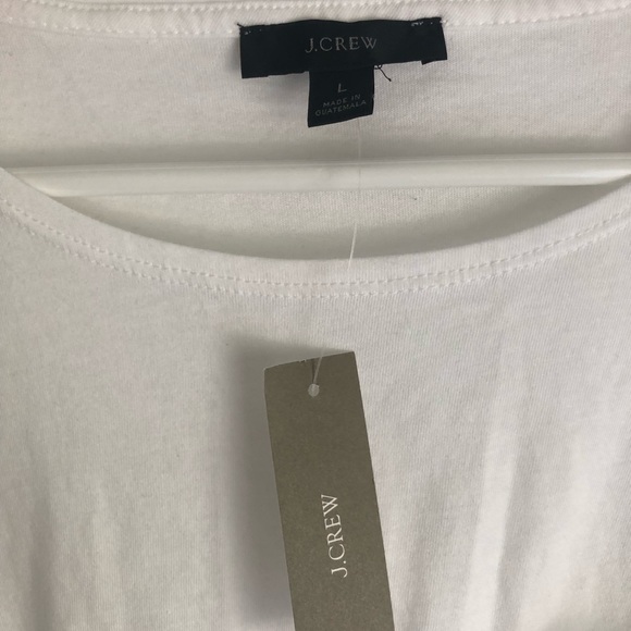 NWT J Crew oversized long sleeve white pocket tee - Picture 2 of 3